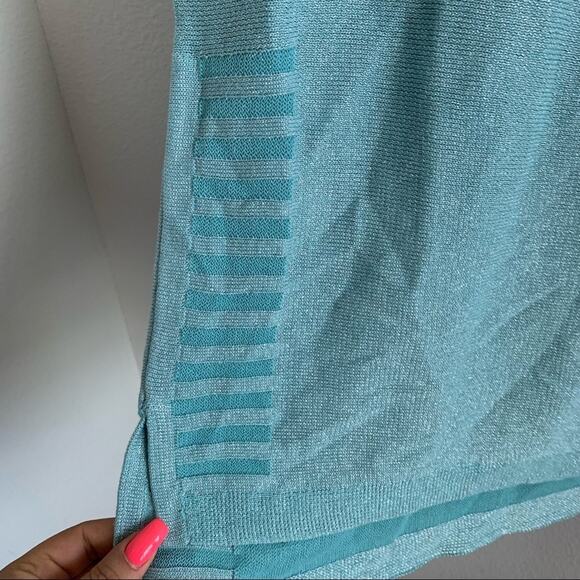 NWT Chico's Shimmer Side Rib Detail Linen Blend Pull On Sweater Top Chicos 1 - M - Picture 7 of 12